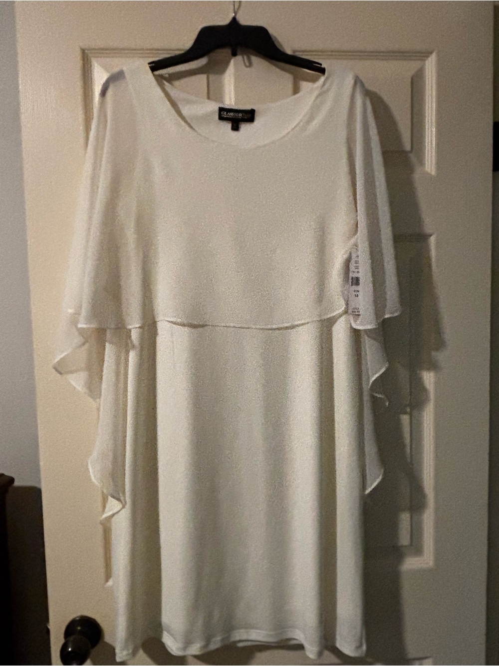 Glamorous Ivory Layered Flutter Mini Dress